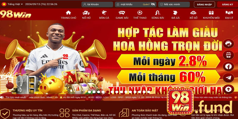 Chi tiết điều khoản trở thành đại lý nhà cái 98win